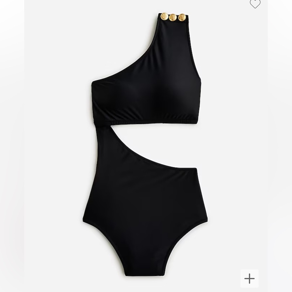 J. Crew Cutout one-piece full-coverage swimsuit with buttons